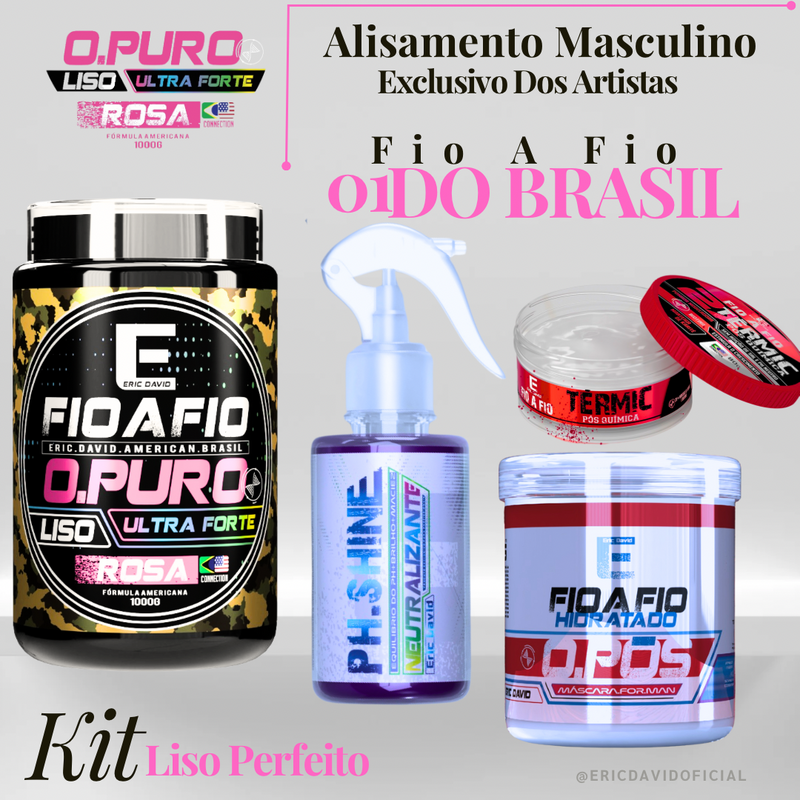 Alisamento Fio a Fio O Puro kit 4 produtos